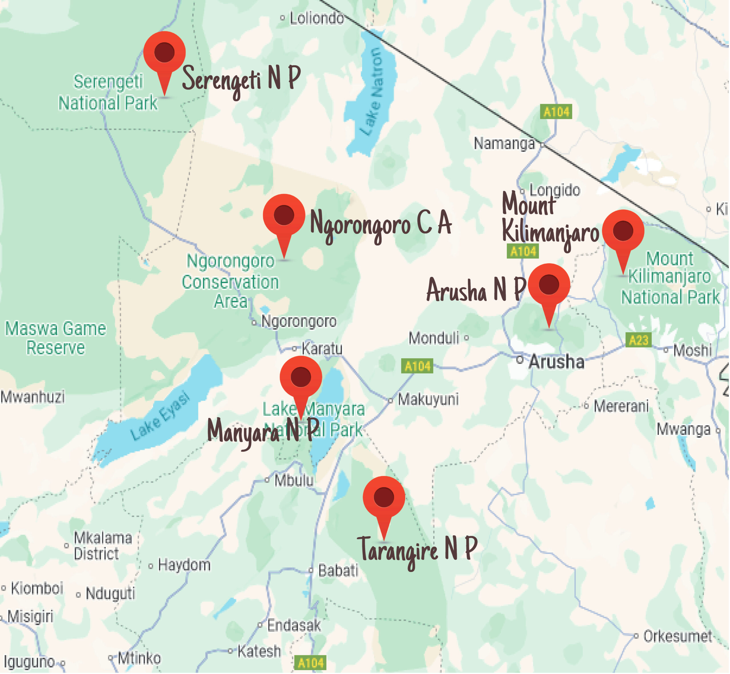 Tanzania Northern Map